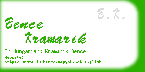 bence kramarik business card